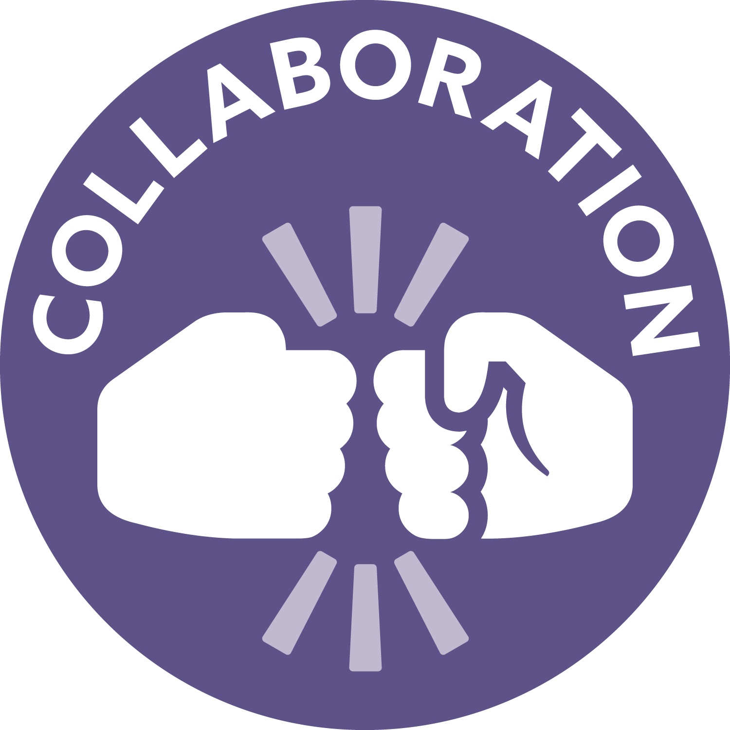 collaboration; icon of a fist bump